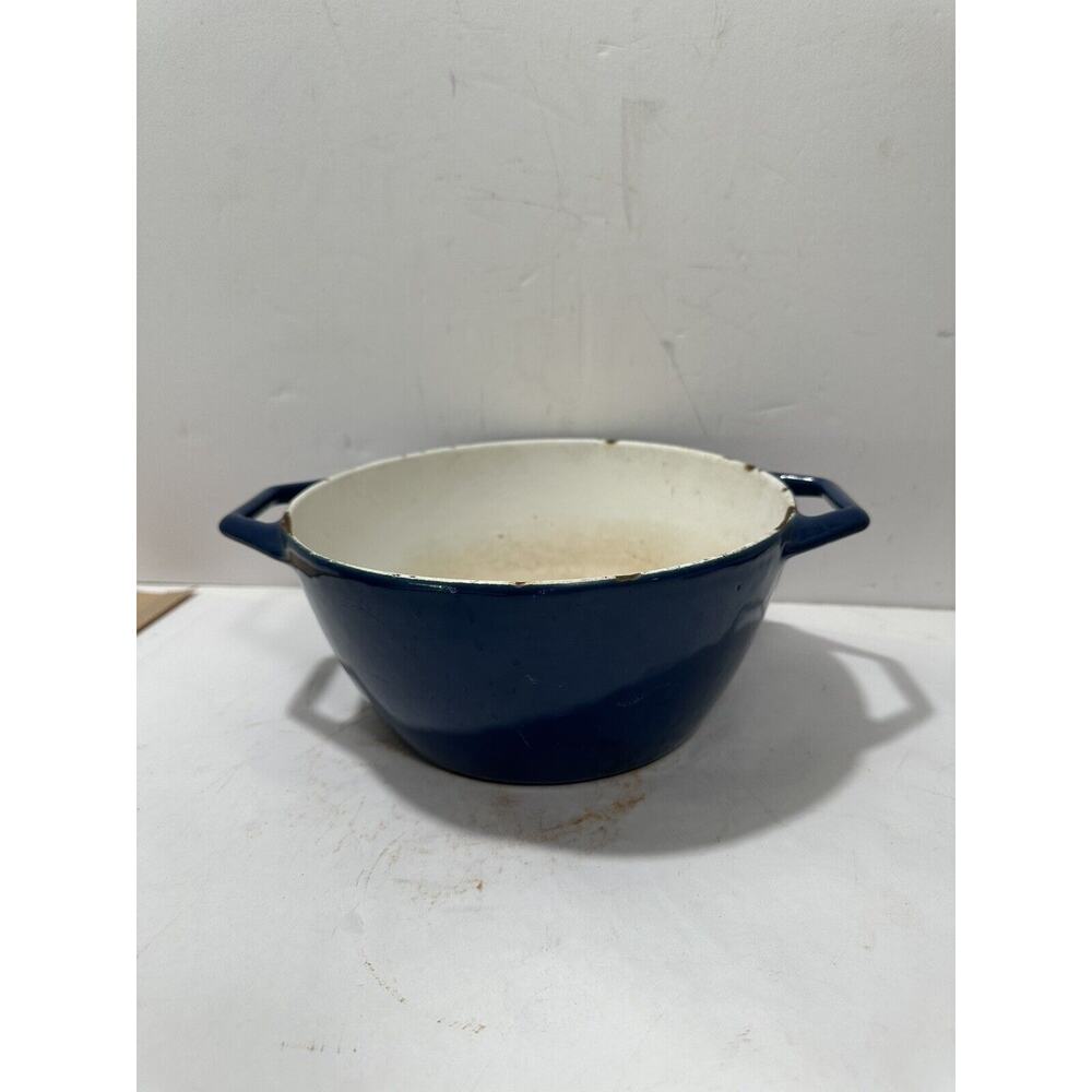 Copco‎ D2 Blue Enameled Cast Iron Sauce Pan Pot 8”x X4” Collectable Rustic Look